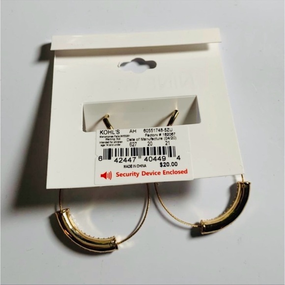 Nine West Gold Crystal Circle Drop Earrings - Picture 5 of 5